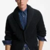 BECKHAM x BOSS-kofta i ledig passform i ull och kashmir