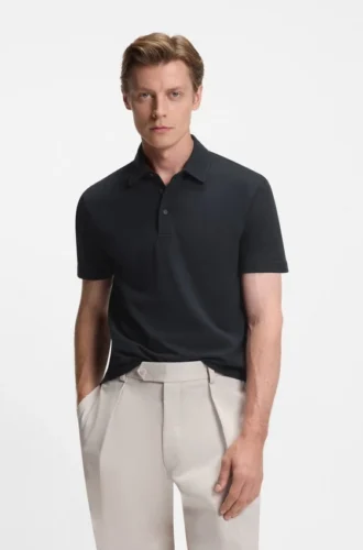 BECKHAM x BOSS-polotröja i bomull och silke