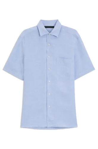 BECKHAM x BOSS skjorta i linne med normal passform