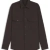 BECKHAM x BOSS skjorta i virgin wool med avslappnad passform
