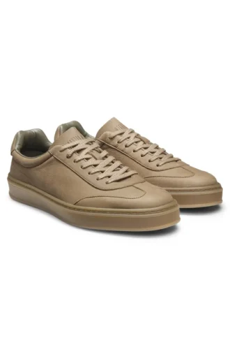 BECKHAM x BOSS sneakers i läder med gummisula