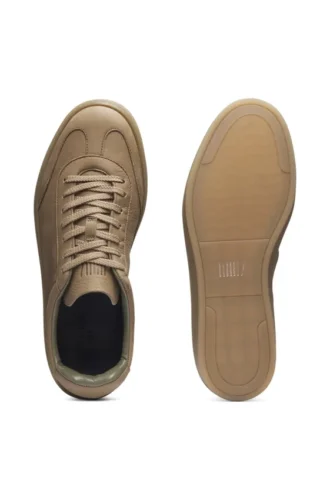 BECKHAM x BOSS sneakers i läder med gummisula