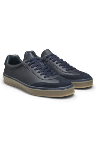 BECKHAM x BOSS sneakers med mocka-detaljer i kornigt läder