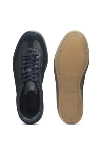 BECKHAM x BOSS sneakers med mocka-detaljer i kornigt läder
