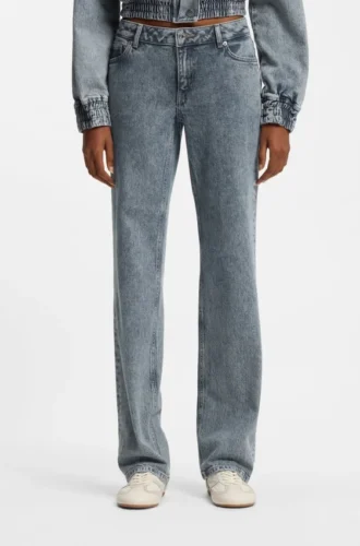 Blå bootcut-jeans i stretchdenim