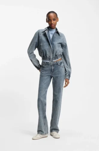 Blå bootcut-jeans i stretchdenim