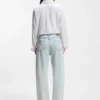 Blå boyfriend-passform jeans i styv denim