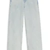 Blå boyfriend-passform jeans i styv denim