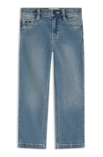 Blå jeans för barn i normal passform i stretchdenim