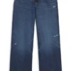 Blå jeans i avslappnad passform i styv denim