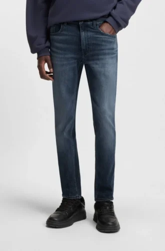 Blå jeans i extra smal passform i stretchdenim