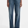 Blå jeans i lös passform i styv denim