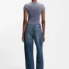 Blå jeans i lös passform i styv denim