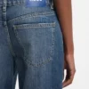 Blå jeans i lös passform i styv denim