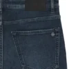 Blå jeans med avsmalnande passform i bekväm stretchdenim