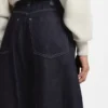 Blå jeans med ballongben i blå, styv denim