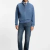 Blå jeans med normal passform i vintage-tvättad denim