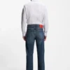 Blå jeans med normal passform i vintage-tvättad denim