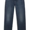 Blå jeans med normal passform i vintage-tvättad denim