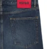 Blå jeans med normal passform i vintage-tvättad denim