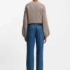 Blå jeans med vida ben i styv denim