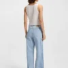 Blå jeans med vida ben i styv denim Blå jeans med vida ben i styv denim