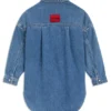 Blå, löst sittande skjorta i bomullsdenim för barn