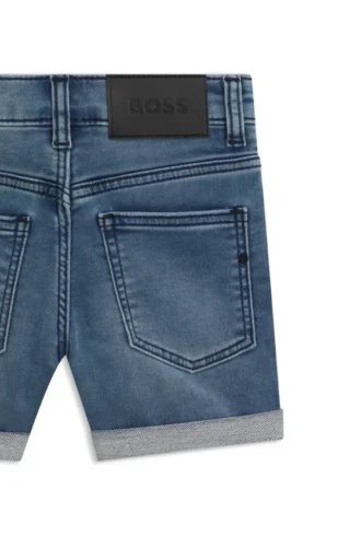 Blå shorts för barn i stretchdenim