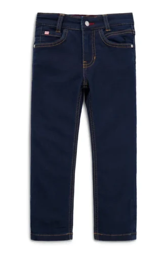 Blå slim fit-Jeans för barn i stickad denim