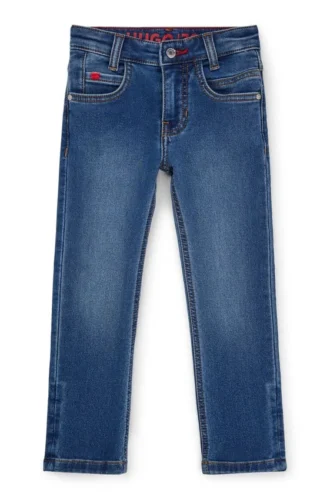 Blå slim fit-Jeans för barn i stickad denim