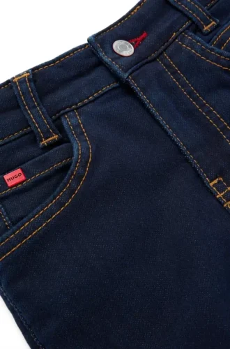 Blå slim fit-Jeans för barn i stickad denim