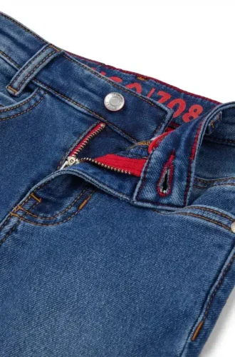 Blå slim fit-Jeans för barn i stickad denim