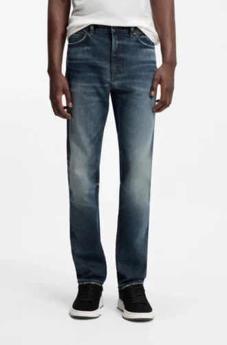 Blå slim fit-jeans i bekväm stretchdenim