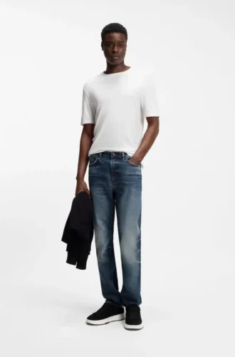 Blå slim fit-jeans i bekväm stretchdenim