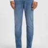 Blå slim fit-jeans i funktionsdenim