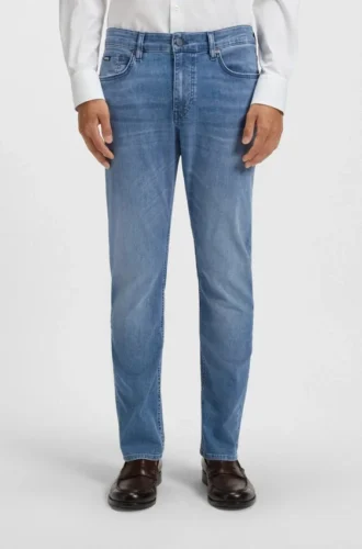 Blå slim fit-jeans i funktionsdenim