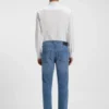 Blå slim fit-jeans i funktionsdenim