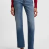 Blå slim fit-jeans i marmorerad, bekväm stretchdenim