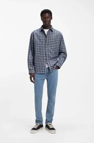 Blå slim fit-jeans i stretchdenim