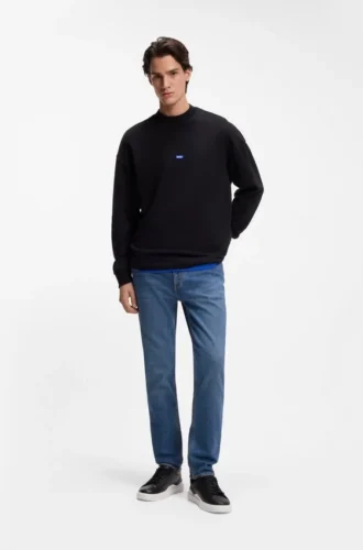 Blå slim fit-jeans i stretchdenim