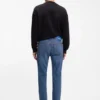 Blå slim fit-jeans i stretchdenim