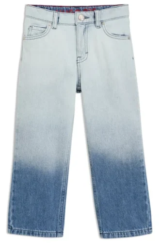 Blåa jeans för barn i avslappnad passform med gradienttvätt