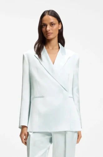 Blazer i avslappnad passform i mjuk satin