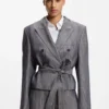 Blazer i melerad denim med normal passform