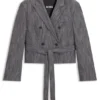 Blazer i melerad denim med normal passform