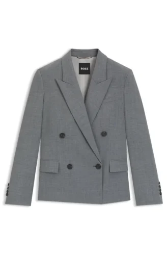 Blazer i normal passform i melerad nyull