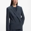 Blazer i normal passform i melerad nyull