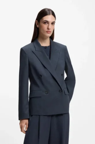 Blazer i normal passform i melerad nyull