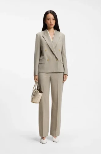 Blazer i normal passform i melerad nyull