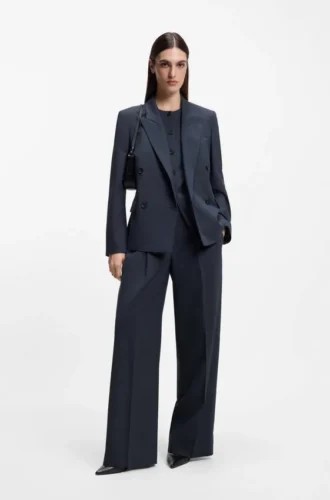 Blazer i normal passform i melerad nyull
